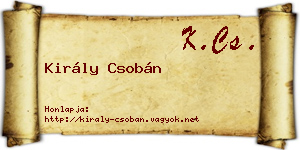 Király Csobán névjegykártya